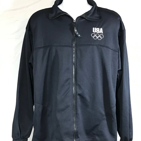 USA Olympics Men's Full Zip Up Navy Blue Jacket - Picture 1 of 6